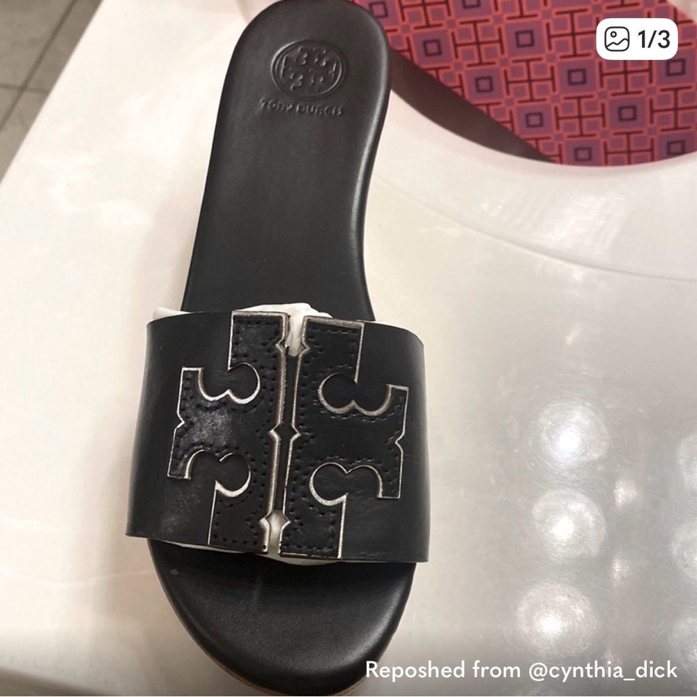 Tory Burch Black  Slide Sandals